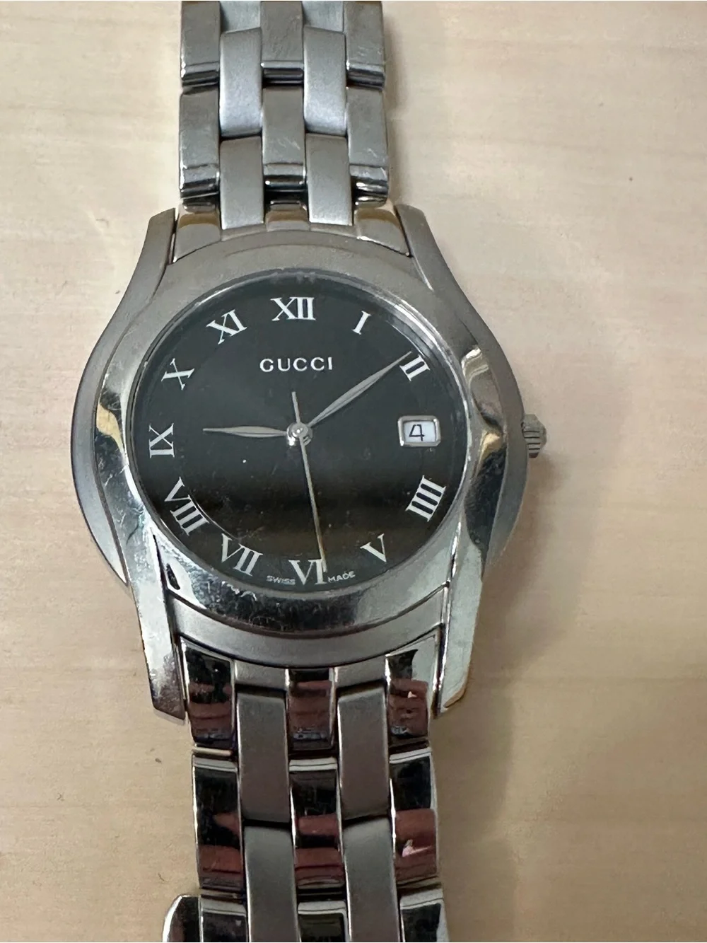 Gucci 5500M Women’s Black Dial Stainless Steel Watch